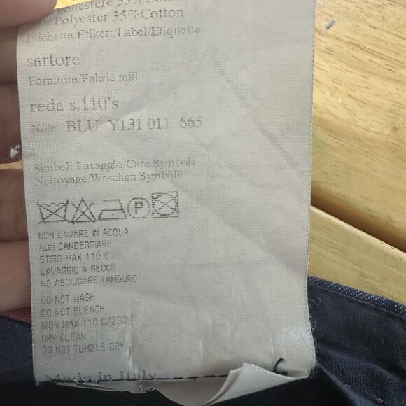 Sartore Reda Dress Pants Men’s 36X30 Straight Leg Blue 100% Wool Flat Front - Picture 12 of 13